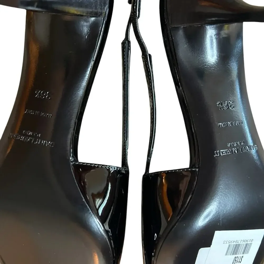 Saint Laurent Tom Slingback Pump 60 Black Patent Leather  NEW EU 36.5 US 6.5 - Picture 15 of 16